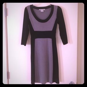 Grey and black sweater dress